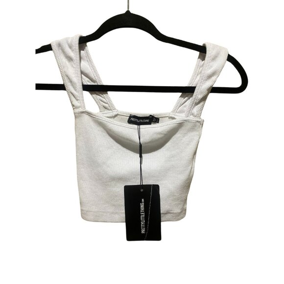 Pretty Little Thing | White Crop Top Basic, Size US 0 - Picture 3 of 3